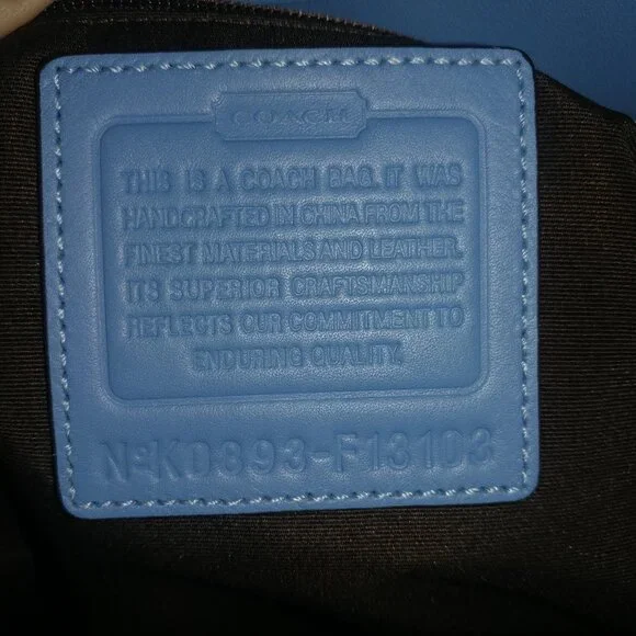 COACH Gigi Legacy Signature-C Canvas Shoulder Bag W/Blue Leather Trim - Picture 15 of 15